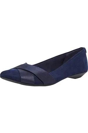 Anne Klein Damen Oalise Flacher Slipper, Stoff in Dunkelmarine/Dunkelmarineblau, 41.5 EU