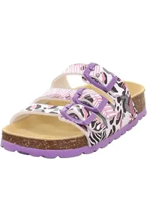 Superfit Fussbettpantoffel Hausschuh, Weiß/Mehrfarbig 1110, 38 EU