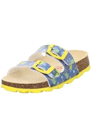 Superfit Fussbettpantoffel Hausschuh, BLAU/GELB 8080, 27 EU