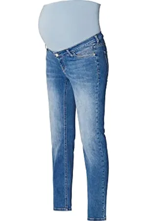 ESPRIT Damen Pants Denim Over The Belly Straight Jeans, Medium Wash-960, 34/32