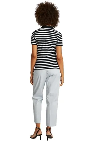 Tommy Hilfiger Damen 1985 Slim Pique SS WW0WW43225 S/S Polo, Blue (Dark Night Navy/Ecru STP), L