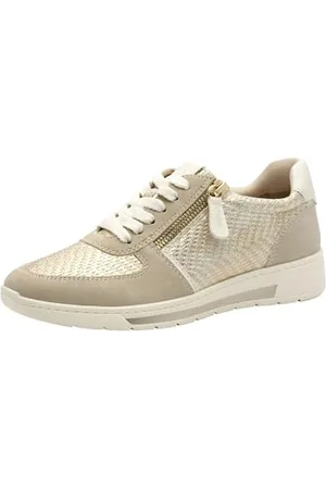 Jana Damen Sneaker flach Low Top Vegan, Gold , 41 EU