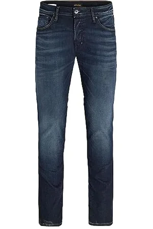 JACK & JONES Herren Jeans Tim Straight Legs Slim Fit Flat Front Tim ORIGINAL, Farben:Blau-2, Größe Jeans:31W / 32L