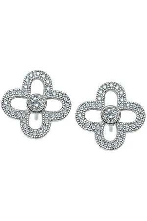 ORPHELIA Damen-Ohrstecker 925 rhodiniert Zirkonia weiß Rundschliff 1 cm - ZO-7241