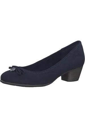 QS by s.Oliver Damen Pumps mit Schleife Kleiner Absatz, Blau , 36 EU