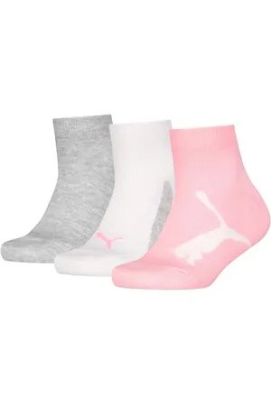 PUMA Unisex Kids BWT Recycled Cotton Quarter Sock, Pink/Grey, 39/42 (3er Pack)