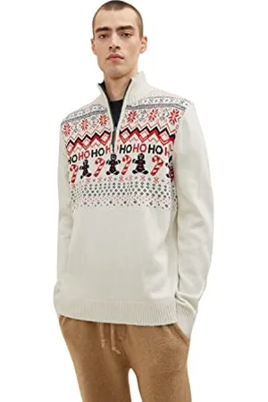 TOM TAILOR Herren Weihnachtspullover mit Stehkragen 1032308, , XXS