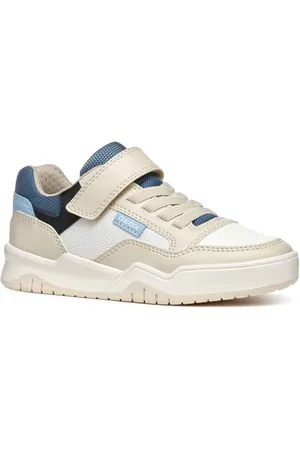 Geox J Perth Boy E Sneaker, Lt Beige/White, 41 EU