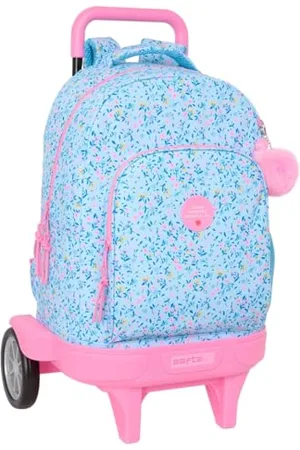 Safta VMB PARAÍSO Großer Roll-Rucksack, kompakt, abnehmbar, ideal für Kinder unterschiedlichen Alters, bequem und vielseitig, Qualität und Stärke, 33 x 22 x 45 cm, Blau, Hellblau/Hellrosa, M, Casual