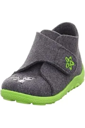 Superfit Jungen HAPPY Hausschuhe, GRAU/GRÜN 2000