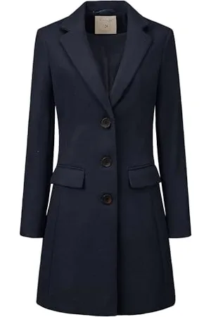 Allegra K Wintermantel für Damen mit gekerbtem Revers, einreihig geknöpft, , S