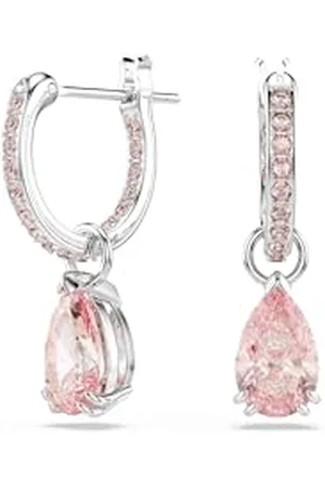 Swarovski Attract Drop-Ohrhänger, Rosane, Rhodinierte Ohrringe mit Strahlenden Kristallen im Tropfenschliff