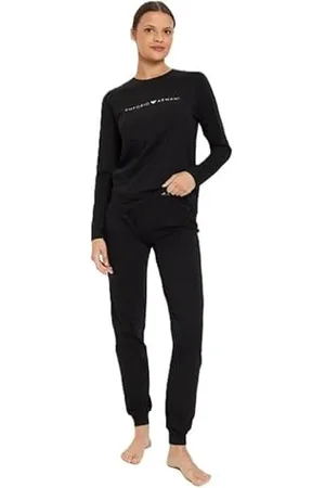 Emporio Armani Damen Iconic Logoband Long Pajamas Pyjama-Set, , XL