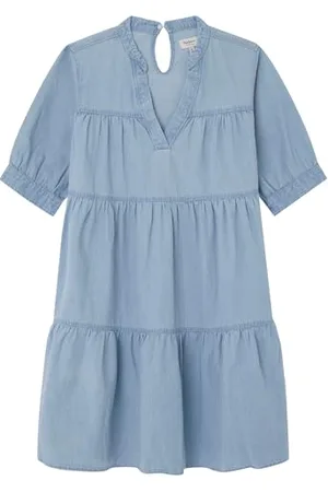 Pepe Jeans Mädchen Lush Jr Kleid, Blau (Denim), 6 Jahre