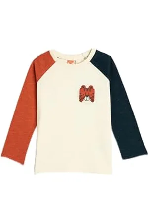 Koton Babyboy T-Shirt Long Sleeve Crew Neck Tiger Printed Color Block Cotton
