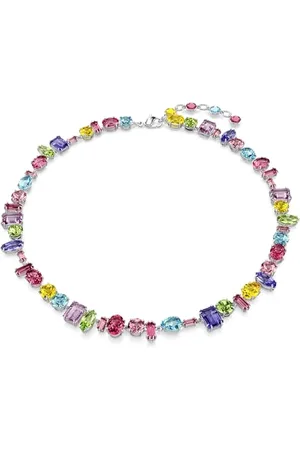Swarovski Gema Halskette, Rhodinierte Damenhalskette mit Strahlenden Kristallen