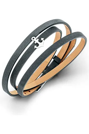 DUR Lederarmband Anker mit 925 Sterling Silber Element, Länge: 58 cm, , A1653.ANKER
