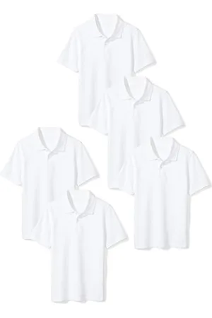 Amazon Jungen Kurzärmlige Piqué-Poloshirts, 5er-Pack, , 6-7 Jahre