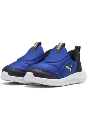 PUMA Unisex Baby Fun Racer 2 SLIPTECH INF Sneaker, Vivid Blue-Lemon Sherbert, 23 EU