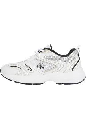 Calvin Klein Damen Runner Sneaker Retro Tennis Mesh Sportlich, Weiß (Bright White/Black), 36