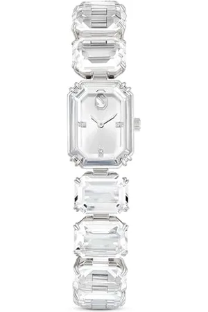 Swarovski Uhr, Silberne Damenuhr mit Edelstahlarmband und Strahlenden Kristallen