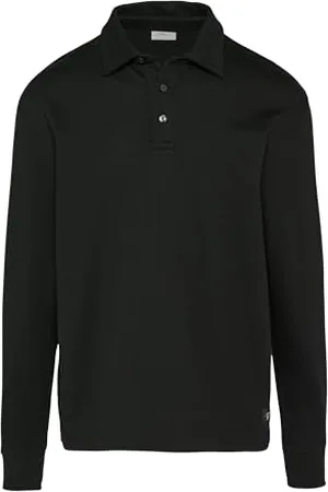 QS by s.Oliver Poloshirt Langarm mit Logo-Patch