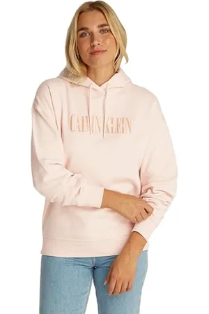 Calvin Klein Damen Hoodie Varsity aus Baumwolle, Rosa (Silver Peony), L