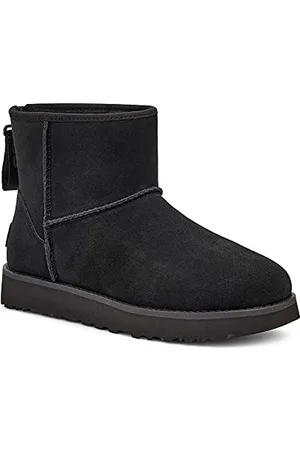 UGG Damen Classic Mini Logo Zip Klassischer Stiefel, Black, 36 EU