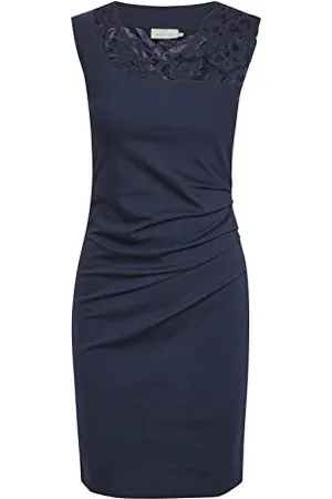 Kaffe Kleid India Damen Kleid Cocktailkleild Ärmellos Elegant Spitze Knielang Spitzenkleid XXL