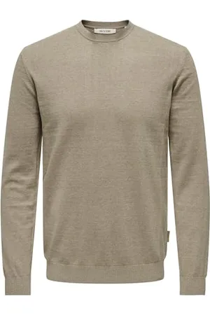 Only & Sons Herren Onsloui Reg 12 Mel Crew Knit Strickpullover, Desert Taupe, S EU