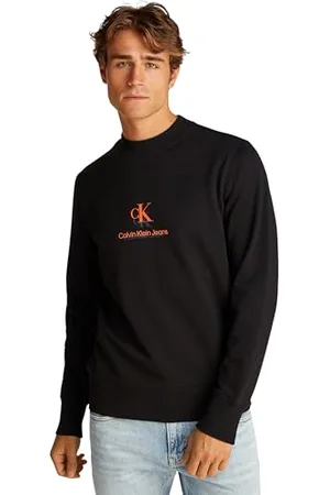 Calvin Klein Herren Sweatshirt Shadow Logo Crew Neck Regular Fit, Schwarz (Ck Black), S