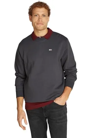 Tommy Hilfiger Herren Tjm Reg Flag Crew Dm0dm20741 Pullover Sweatshirt, Grau, S EU