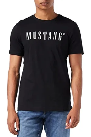 Mustang Herren Style Alex C Logo Tee T-Shirt, Black, S