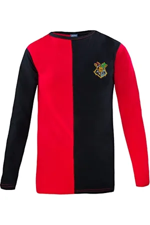 Cinereplicas - T-Shirt - Stil Trimagisches Turnier und Quidditch - T-Shirt - Offiziel lizensiert - M - Rot und schwarz