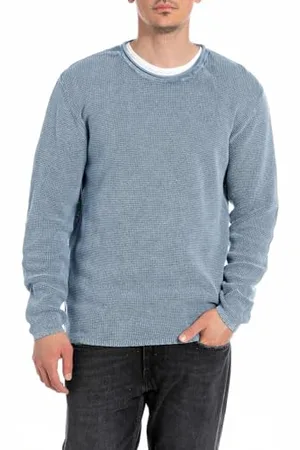 Replay Herren Pullover aus Baumwolle, (Blau), XL