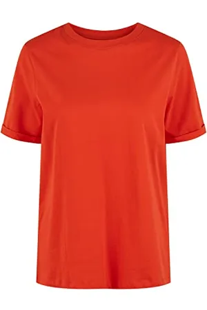 Pieces® Damen Pcria Ss Fold Up Solid Tee Noos Bc T-Shirt, , L