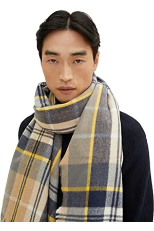 TOM TAILOR Herren Strickschal mit Karo-Muster 1033297, , ONESIZE