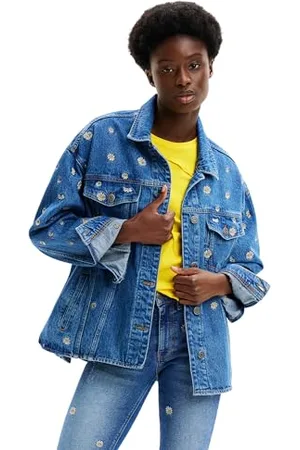 Desigual Damen Chaq_flowers WOMAN DENIM TRUCKER JACKET, , M EU