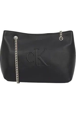 Calvin Klein Damen Umhängetasche Sculpted Chain mit Tragekette, Schwarz (Na Black), Einheitsgröße