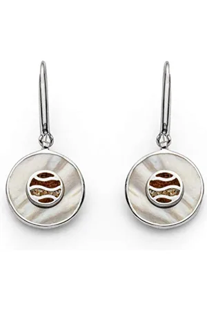 DUR Ohrhänger Sandspirale aus 925 Sterling Silber mit Strandsand und Steinsand und Bernstein veredelt, 37 mm, O5135