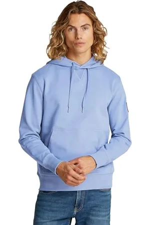 Calvin Klein Herren Hoodie Badge mit Kapuze, Blau (Tempest), XL