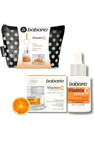 Babaria Reise-Kulturbeutel mit Vitamin C für das Gesicht | Gesichtscreme für Damen | Vitamin C Gesichtsserum, , Vitamin C