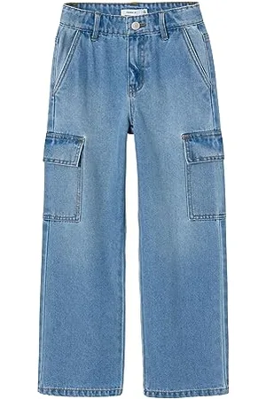 NAME IT Girl Cargohose Wide Fit Denim