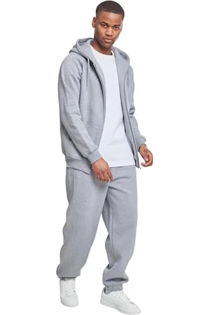 Urban classics Herren Jogginganzug Blanc Suit, lässiges Kapuzensweatshirt mit Jogginghose, grey, XL