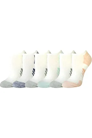 Amazon Damen Bequeme gepolsterte und atmungsaktive Funktions-No-Show-Socken aus Baumwolle für den Sport, 6 Paar, , 36-39.5