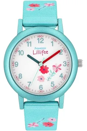 Prinzessin Lillifee Armbanduhr Mädchen Kinder Quarzuhr Analog, mit Textil Armband, 3 bar Wasserdicht, Kommt in Uhren Geschenk Box