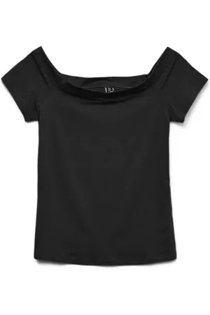 VERO MODA Damen Vmpanda Off-Shoulder Top JRS Ga Noos, Black, Large