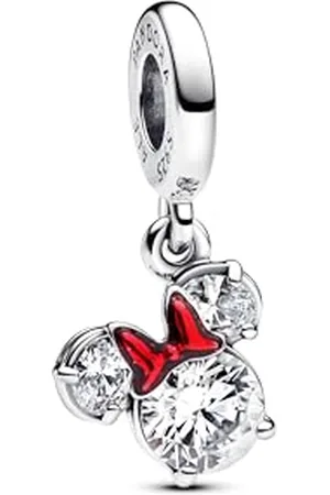 PANDORA Moments Disney Minnie Maus Silhouette Charm-Anhänger aus Sterling Silber mit Zirkonia, Kompatibel Moments Armbänder, 793533C01