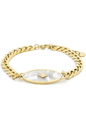 Luxenter Anleh Armband aus weißem Perlmutt, 18 Karat Gelbgold, Einheitsgröße, Messing, Perlmutt