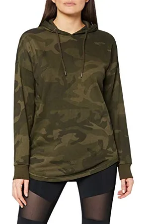Urban classics TB1724 Ladies Oversized Camo Hoodie - Camouflage Kapuzenpullover für Damen im angesagten Boxy Cut - Farbe , Größe XS